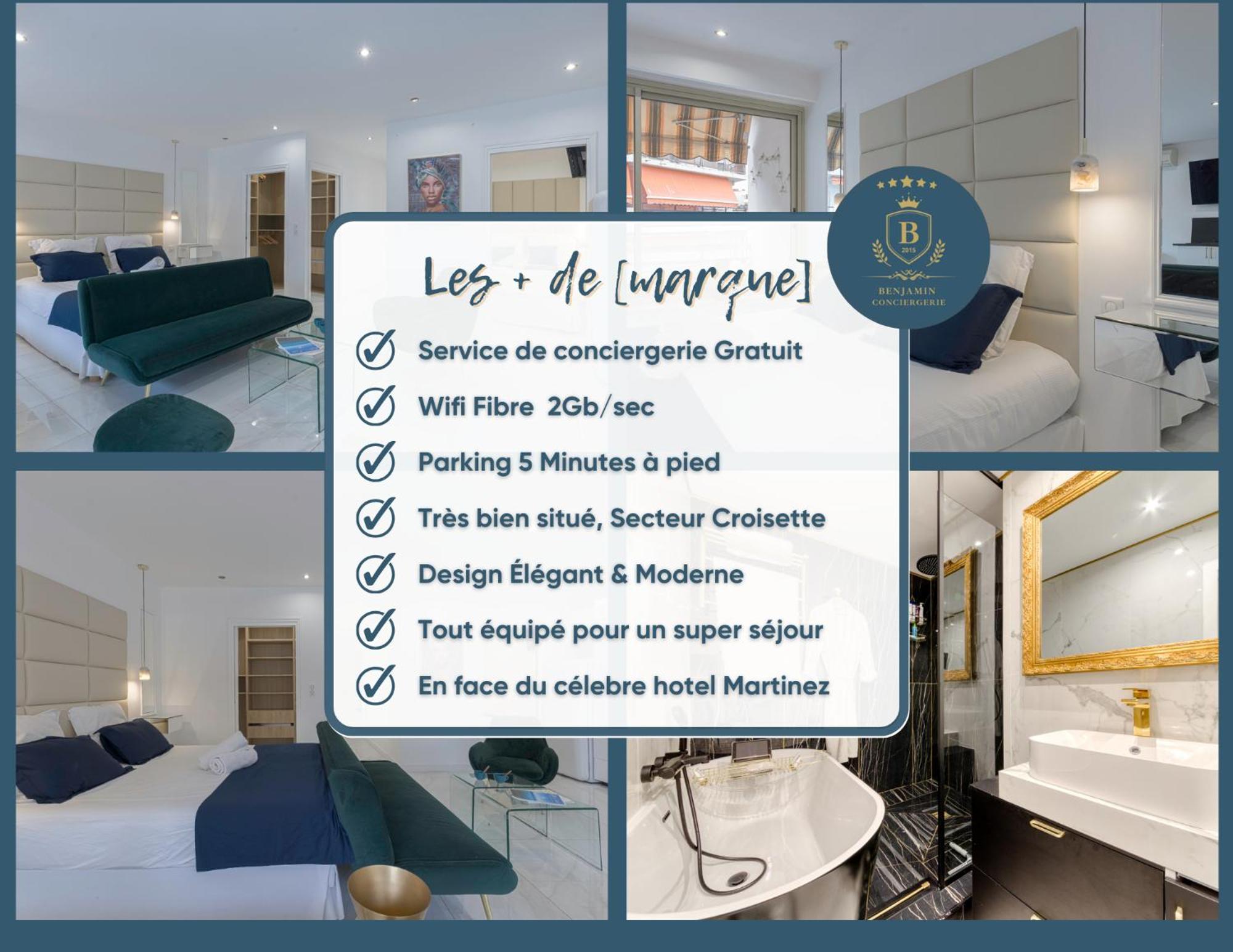 Luxury Maubourg - Vue Mer - Croisette 50M Plage - Clim - Terrasse Κάννες Εξωτερικό φωτογραφία